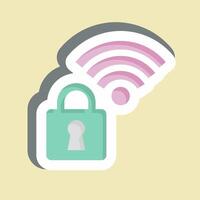 Sticker Secured. related to Wifi symbol. design editable vector