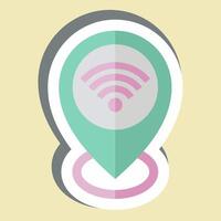 Sticker Location. related to Wifi symbol. design editable vector