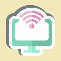 Sticker Computer. related to Wifi symbol. design editable vector