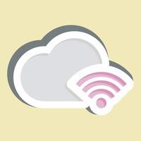 Sticker Cloud. related to Wifi symbol. design editable vector