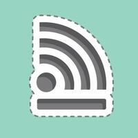 Sticker line cut Wireless. related to Wifi symbol. design editable vector