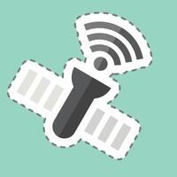 Sticker line cut Satellite. related to Wifi symbol. design editable vector