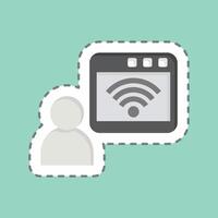 Sticker line cut Online. related to Wifi symbol. design editable vector