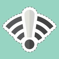 Sticker line cut Offline. related to Wifi symbol. design editable vector