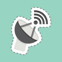 Sticker line cut Antenna. related to Wifi symbol. design editable vector