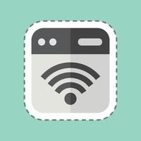 Sticker line cut Browser. related to Wifi symbol. design editable vector