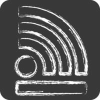 Icon Wireless. related to Wifi symbol. chalk Style. design editable vector