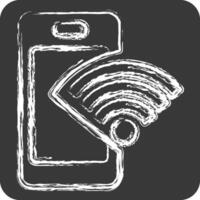 Icon Phone. related to Wifi symbol. chalk Style. design editable vector