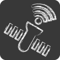 Icon Satellite. related to Wifi symbol. chalk Style. design editable vector