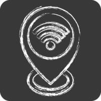 Icon Location. related to Wifi symbol. chalk Style. design editable vector