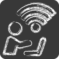 Icon Connectivity. related to Wifi symbol. chalk Style. design editable vector