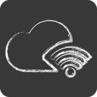 Icon Cloud. related to Wifi symbol. chalk Style. design editable vector