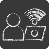 Icon Connect. related to Wifi symbol. chalk Style. design editable vector