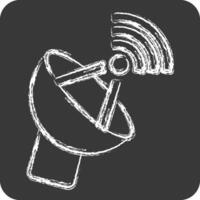 Icon Antenna. related to Wifi symbol. chalk Style. design editable vector