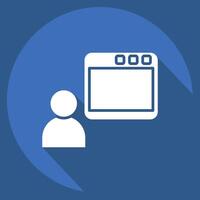 Icon Online. related to Wifi symbol. long shadow style. design editable vector