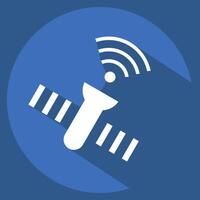 Icon Satellite. related to Wifi symbol. long shadow style. design editable vector