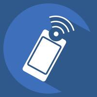 Icon Mobile. related to Wifi symbol. long shadow style. design editable vector