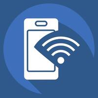 Icon Phone. related to Wifi symbol. long shadow style. design editable vector
