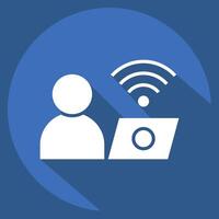 Icon Connect. related to Wifi symbol. long shadow style. design editable vector