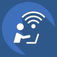 Icon Connectivity. related to Wifi symbol. long shadow style. design editable vector