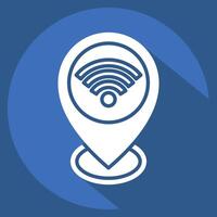 Icon Location. related to Wifi symbol. long shadow style. design editable vector