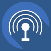 Icon Hotspot. related to Wifi symbol. long shadow style. design editable vector