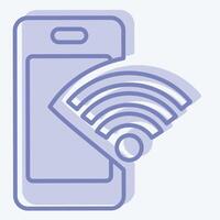 Icon Phone. related to Wifi symbol. two tone style. design editable vector