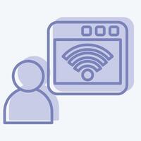 Icon Online. related to Wifi symbol. two tone style. design editable vector
