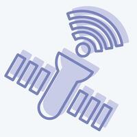 Icon Satellite. related to Wifi symbol. two tone style. design editable vector
