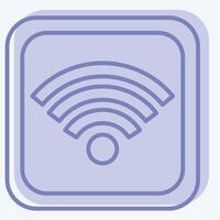 Icon Wifi Button. related to Wifi symbol. two tone style. design editable vector