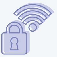 Icon Secured. related to Wifi symbol. two tone style. design editable vector