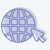 Icon Internet. related to Wifi symbol. two tone style. design editable vector