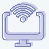 Icon Computer. related to Wifi symbol. two tone style. design editable vector