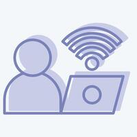 Icon Connect. related to Wifi symbol. two tone style. design editable vector