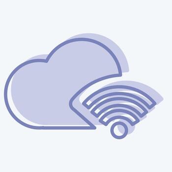 icono nube. relacionado a Wifi símbolo. dos tono estilo. diseño editable vector