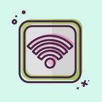 Icon Wifi Button. related to Wifi symbol. MBE style. design editable vector