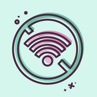 Icon Disconnect. related to Wifi symbol. MBE style. design editable vector