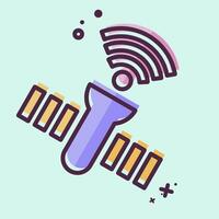 Icon Satellite. related to Wifi symbol. MBE style. design editable vector
