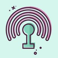 Icon Hotspot. related to Wifi symbol. MBE style. design editable vector