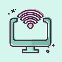 Icon Computer. related to Wifi symbol. MBE style. design editable vector