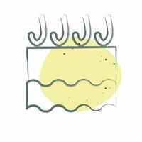 Icon Craked Skin. related to Cosmetology symbol. Color Spot Style. design editable vector