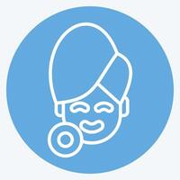 Icon Photo Rejuvenation. related to Cosmetology symbol. blue eyes style. editable vector