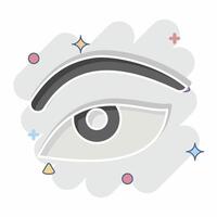 Icon Eye Area. related to Cosmetology symbol. comic style. design editable vector