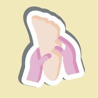 Sticker Foot Massage. related to Cosmetology symbol. design editable vector