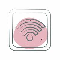 Icon Wifi Button. related to Wifi symbol. Color Spot Style. design editable vector