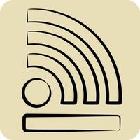 Icon Wireless. related to Wifi symbol. hand drawn style. design editable vector