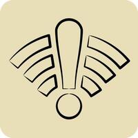 Icon Offline. related to Wifi symbol. hand drawn style. design editable vector