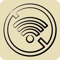 Icon Disconnect. related to Wifi symbol. hand drawn style. design editable vector