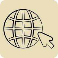 Icon Internet. related to Wifi symbol. hand drawn style. design editable vector