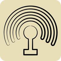 Icon Hotspot. related to Wifi symbol. hand drawn style. design editable vector